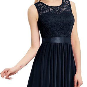 BeryLove Women's Maxi Floral Lace Bridesmaid Dress A-line Swing Party Dress